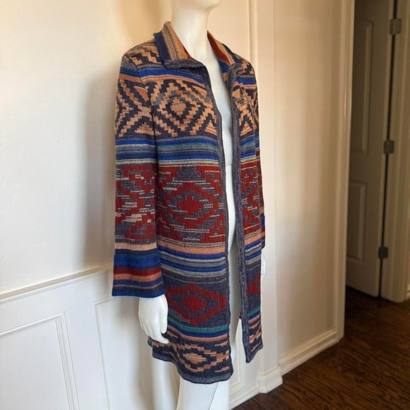 The Unbranded Brand Sweaters - Spense Southwestern Knit Cardigan Sweater Coat‎ Open Front Size Large